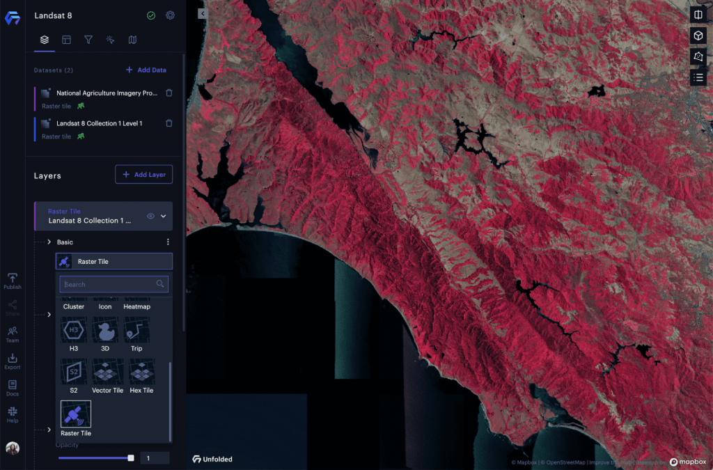 A Raster Tile layer will be automatically created when a raster dataset is added. raster auto creation