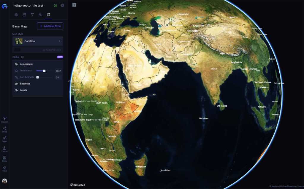Base maps are supported in Globe View. globe basemap